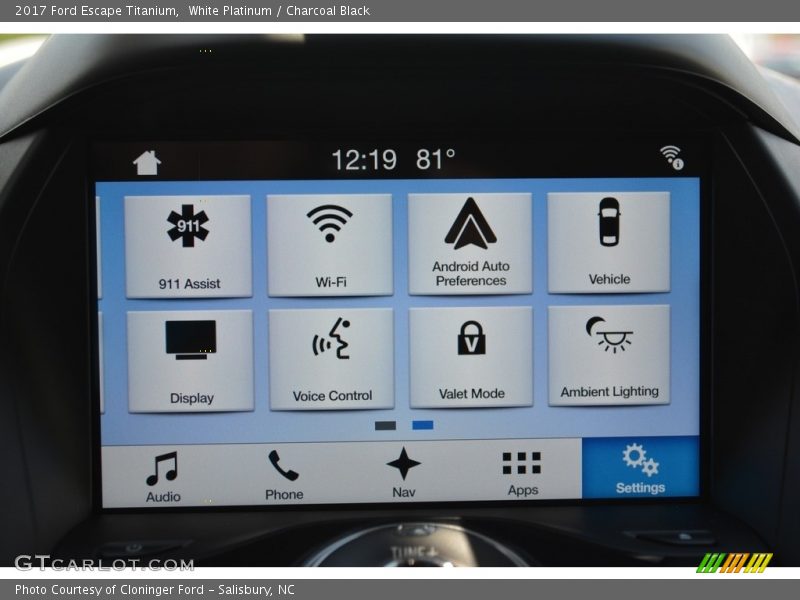White Platinum / Charcoal Black 2017 Ford Escape Titanium