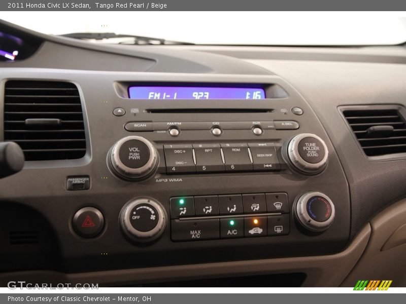 Tango Red Pearl / Beige 2011 Honda Civic LX Sedan