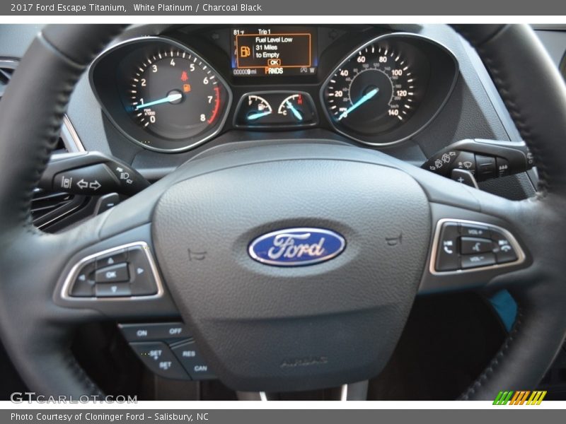 White Platinum / Charcoal Black 2017 Ford Escape Titanium