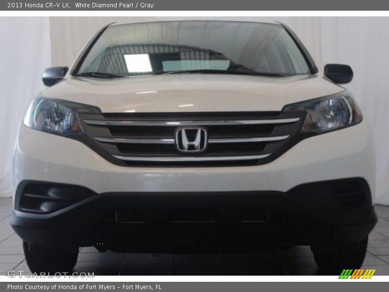 White Diamond Pearl / Gray 2013 Honda CR-V LX