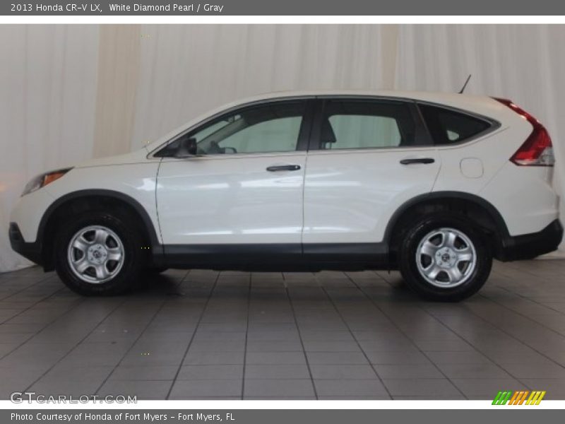 White Diamond Pearl / Gray 2013 Honda CR-V LX