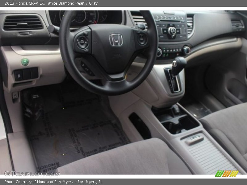 White Diamond Pearl / Gray 2013 Honda CR-V LX