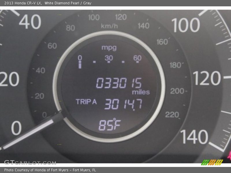 White Diamond Pearl / Gray 2013 Honda CR-V LX