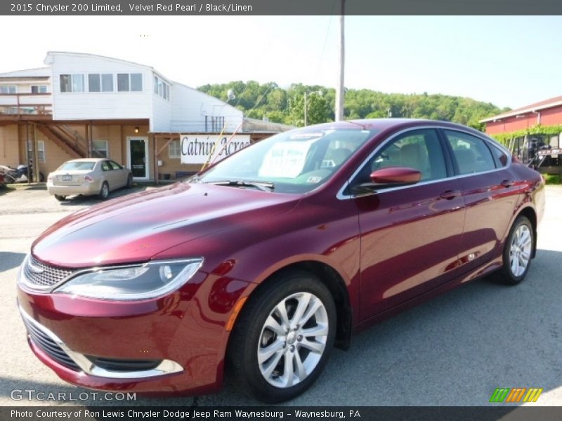 Velvet Red Pearl / Black/Linen 2015 Chrysler 200 Limited