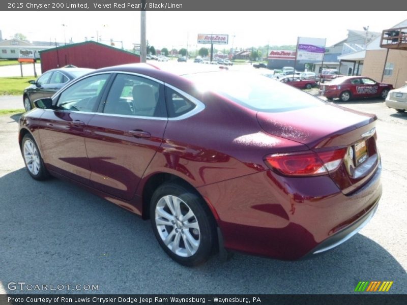 Velvet Red Pearl / Black/Linen 2015 Chrysler 200 Limited