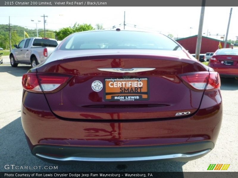 Velvet Red Pearl / Black/Linen 2015 Chrysler 200 Limited