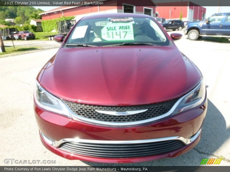 Velvet Red Pearl / Black/Linen 2015 Chrysler 200 Limited