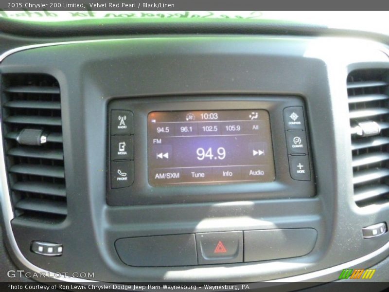 Velvet Red Pearl / Black/Linen 2015 Chrysler 200 Limited