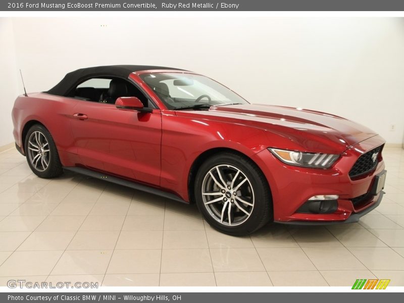 Ruby Red Metallic / Ebony 2016 Ford Mustang EcoBoost Premium Convertible