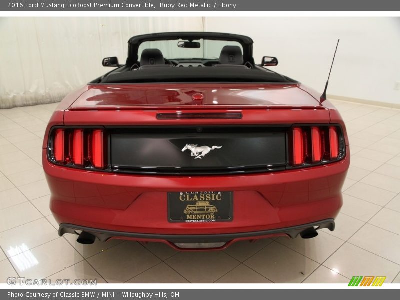 Ruby Red Metallic / Ebony 2016 Ford Mustang EcoBoost Premium Convertible
