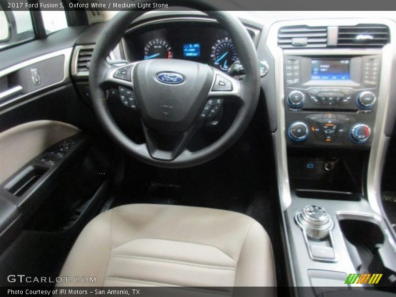 Oxford White / Medium Light Stone 2017 Ford Fusion S