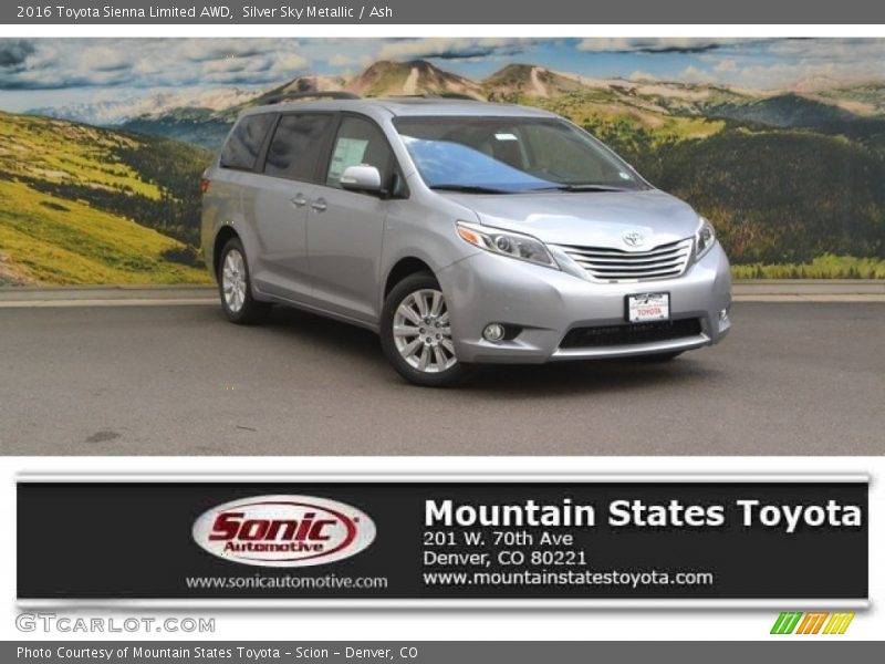 Silver Sky Metallic / Ash 2016 Toyota Sienna Limited AWD
