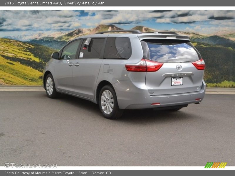 Silver Sky Metallic / Ash 2016 Toyota Sienna Limited AWD