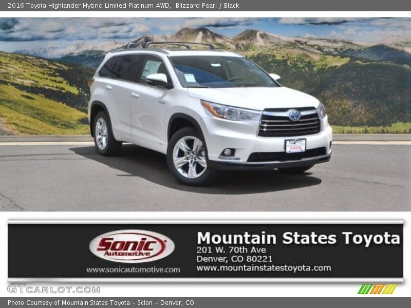 Blizzard Pearl / Black 2016 Toyota Highlander Hybrid Limited Platinum AWD