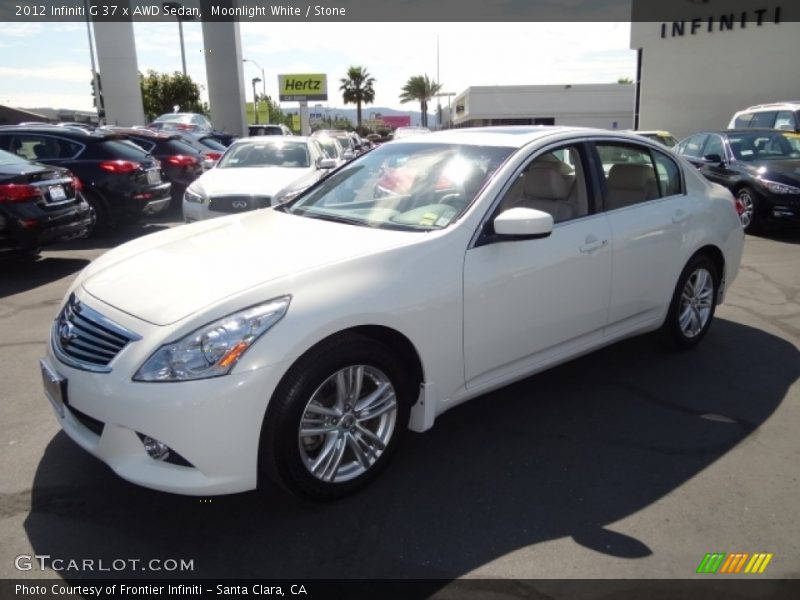 Moonlight White / Stone 2012 Infiniti G 37 x AWD Sedan