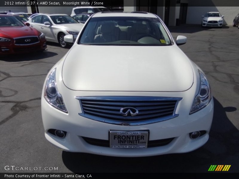 Moonlight White / Stone 2012 Infiniti G 37 x AWD Sedan