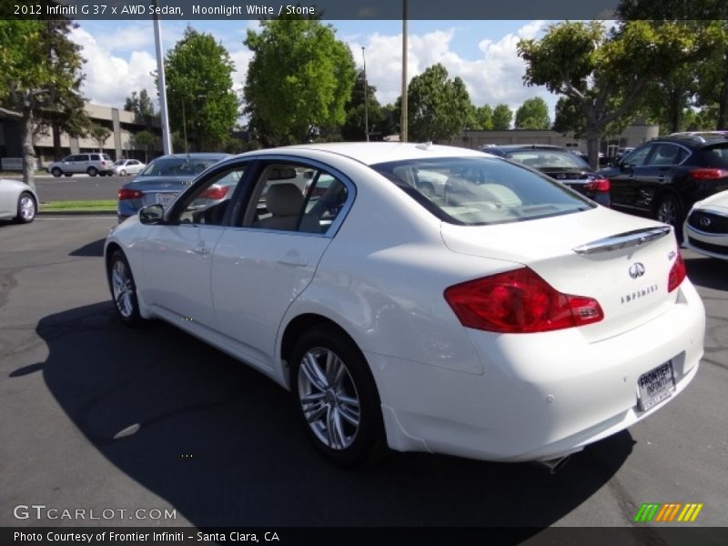 Moonlight White / Stone 2012 Infiniti G 37 x AWD Sedan