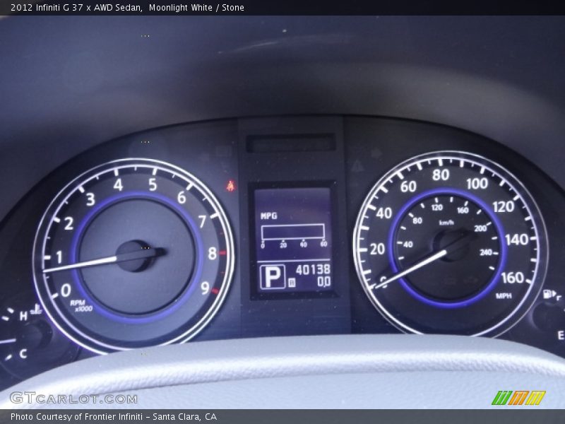 Moonlight White / Stone 2012 Infiniti G 37 x AWD Sedan