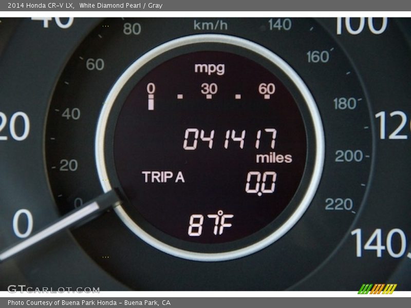 White Diamond Pearl / Gray 2014 Honda CR-V LX