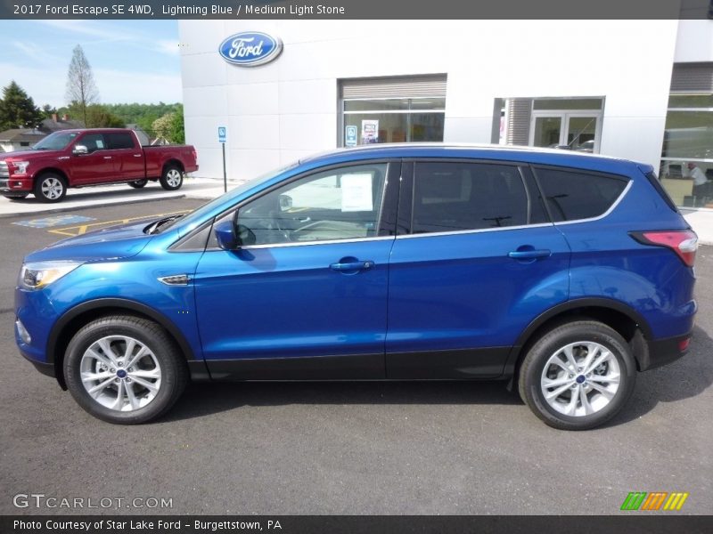 Lightning Blue / Medium Light Stone 2017 Ford Escape SE 4WD