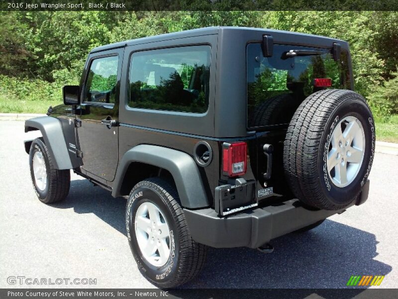 Black / Black 2016 Jeep Wrangler Sport