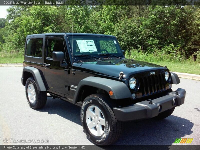 Black / Black 2016 Jeep Wrangler Sport