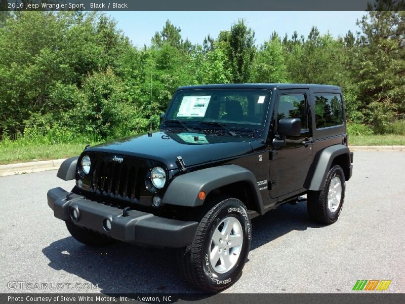 Black / Black 2016 Jeep Wrangler Sport