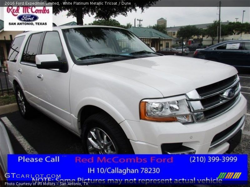 White Platinum Metallic Tricoat / Dune 2016 Ford Expedition Limited