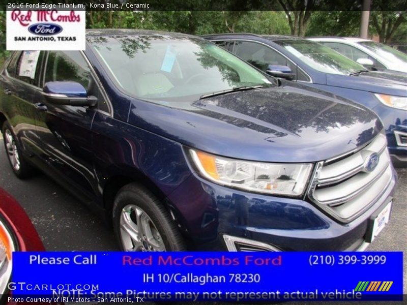 Kona Blue / Ceramic 2016 Ford Edge Titanium
