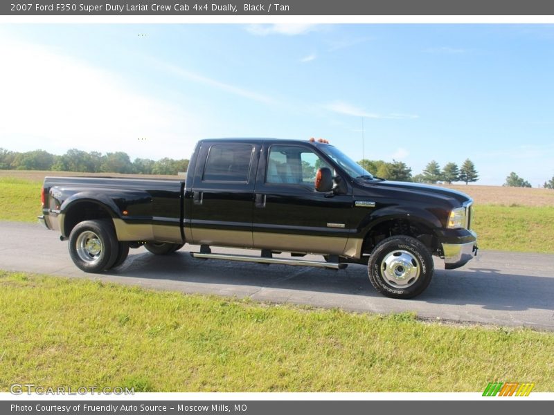 Black / Tan 2007 Ford F350 Super Duty Lariat Crew Cab 4x4 Dually