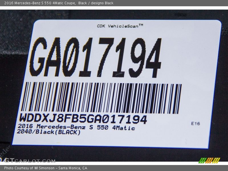Black / designo Black 2016 Mercedes-Benz S 550 4Matic Coupe