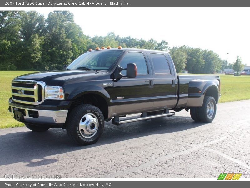 Black / Tan 2007 Ford F350 Super Duty Lariat Crew Cab 4x4 Dually