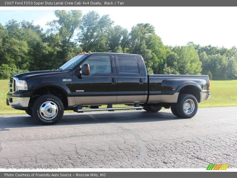 Black / Tan 2007 Ford F350 Super Duty Lariat Crew Cab 4x4 Dually