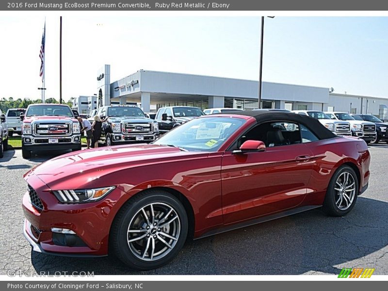 Ruby Red Metallic / Ebony 2016 Ford Mustang EcoBoost Premium Convertible