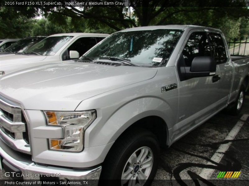 Ingot Silver / Medium Earth Gray 2016 Ford F150 XLT SuperCab