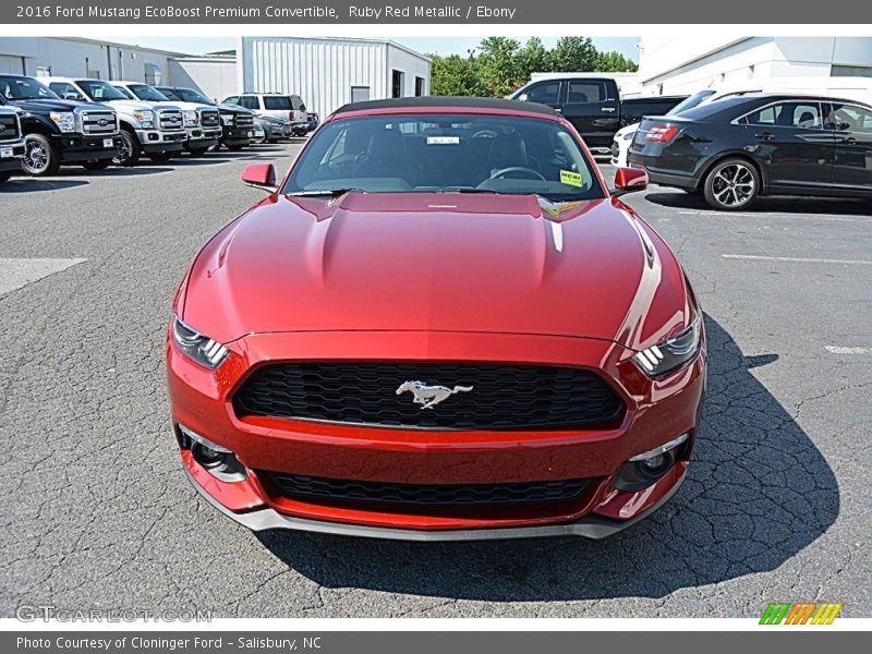Ruby Red Metallic / Ebony 2016 Ford Mustang EcoBoost Premium Convertible