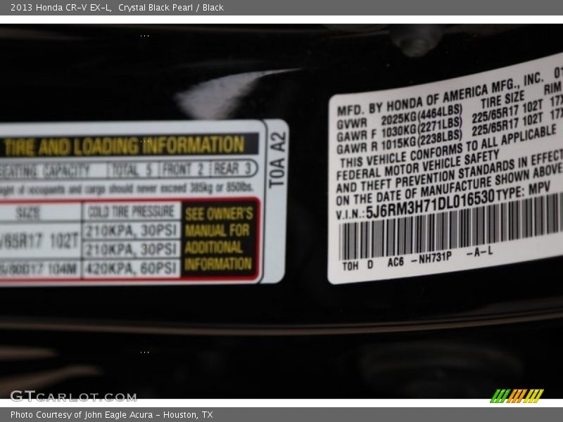 Crystal Black Pearl / Black 2013 Honda CR-V EX-L