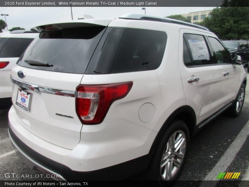 White Platinum Metallic Tri-Coat / Medium Light Camel 2016 Ford Explorer Limited