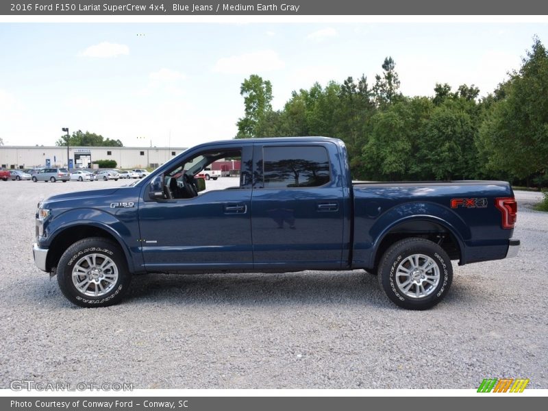 Blue Jeans / Medium Earth Gray 2016 Ford F150 Lariat SuperCrew 4x4