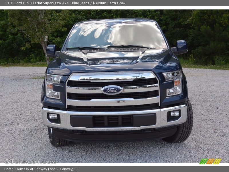 Blue Jeans / Medium Earth Gray 2016 Ford F150 Lariat SuperCrew 4x4