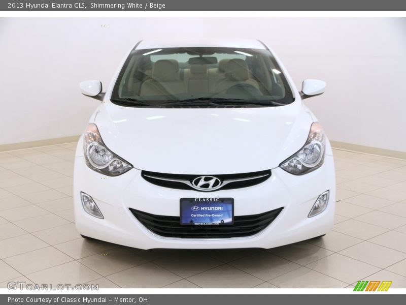 Shimmering White / Beige 2013 Hyundai Elantra GLS
