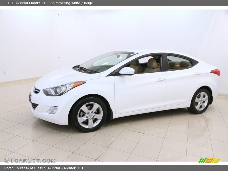 Shimmering White / Beige 2013 Hyundai Elantra GLS