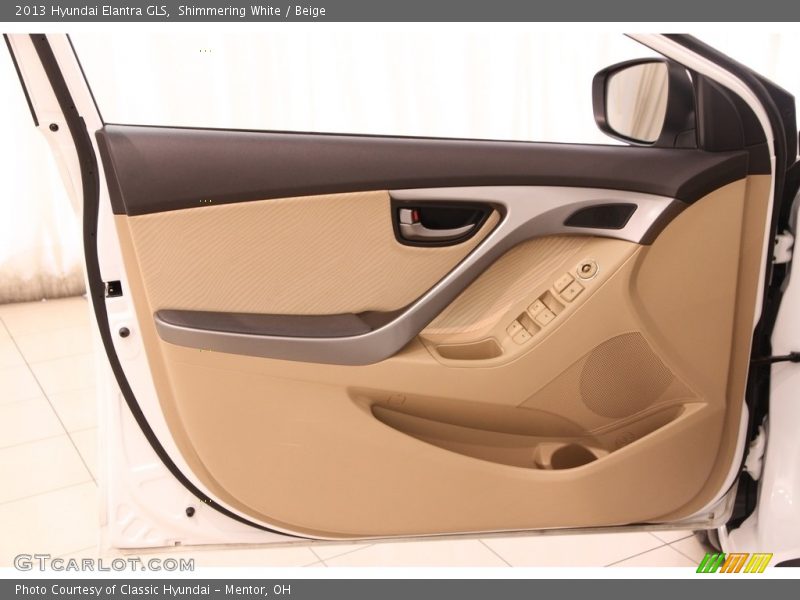 Shimmering White / Beige 2013 Hyundai Elantra GLS