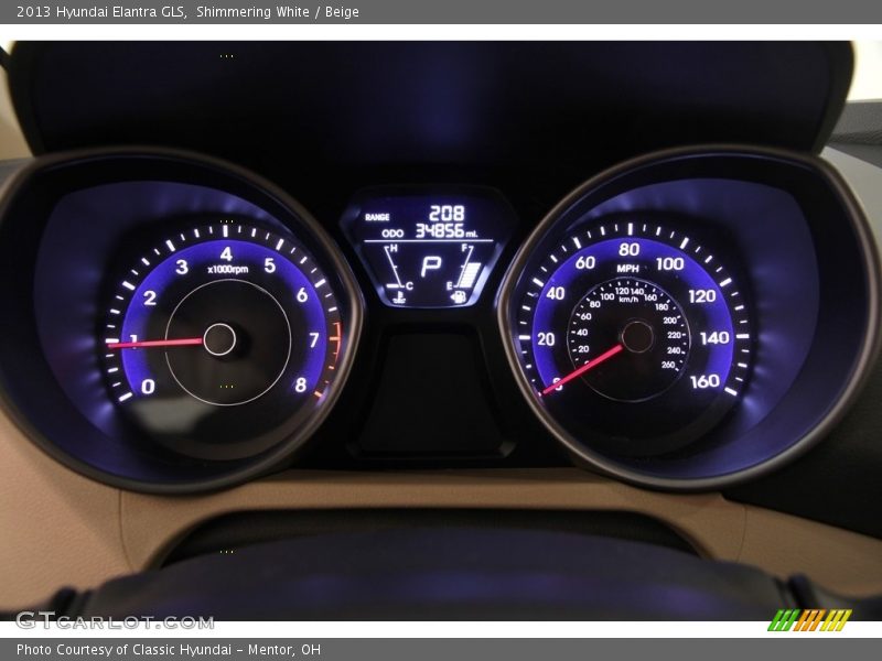 Shimmering White / Beige 2013 Hyundai Elantra GLS
