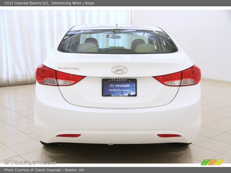Shimmering White / Beige 2013 Hyundai Elantra GLS