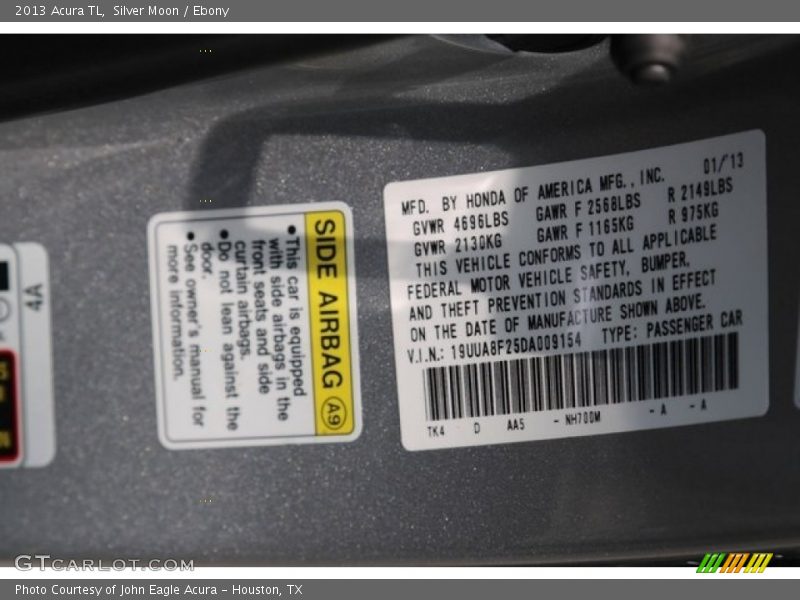 Silver Moon / Ebony 2013 Acura TL