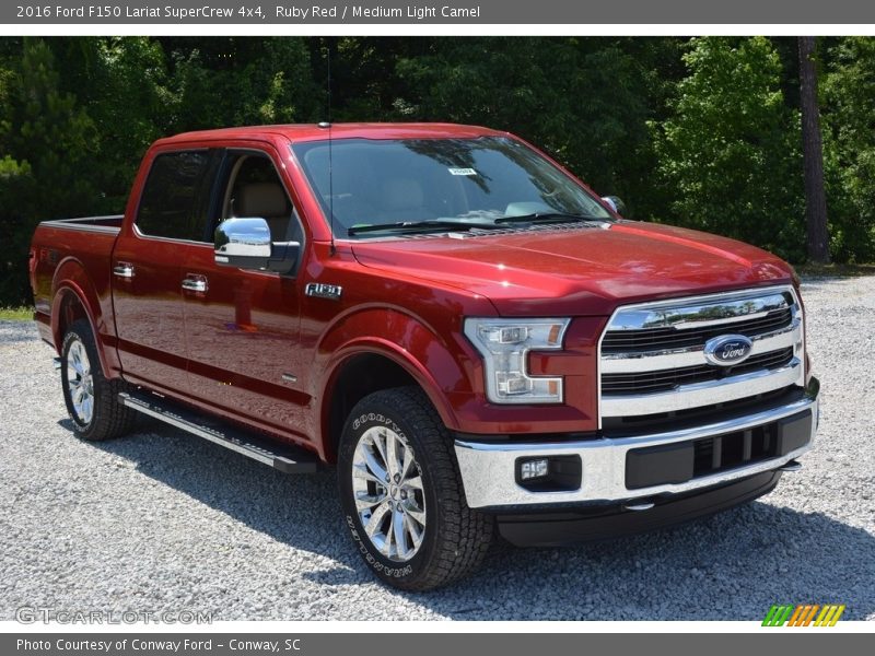 Ruby Red / Medium Light Camel 2016 Ford F150 Lariat SuperCrew 4x4