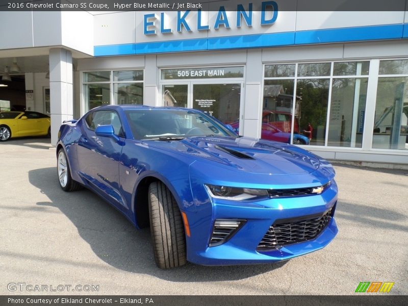 Hyper Blue Metallic / Jet Black 2016 Chevrolet Camaro SS Coupe
