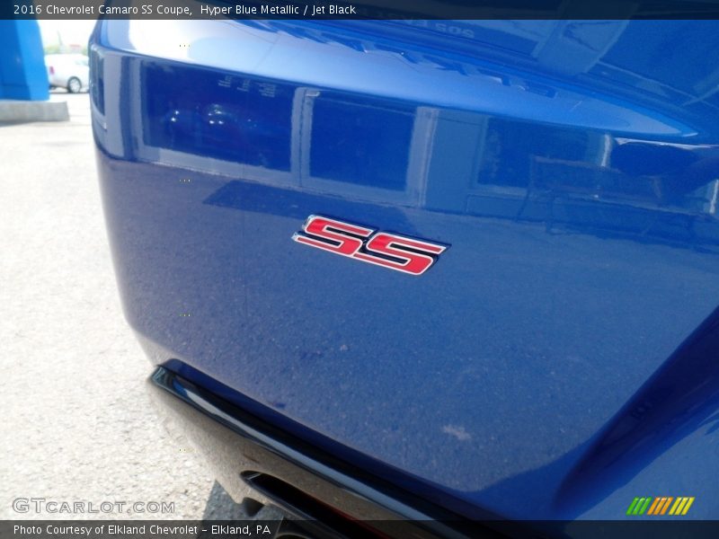 Hyper Blue Metallic / Jet Black 2016 Chevrolet Camaro SS Coupe