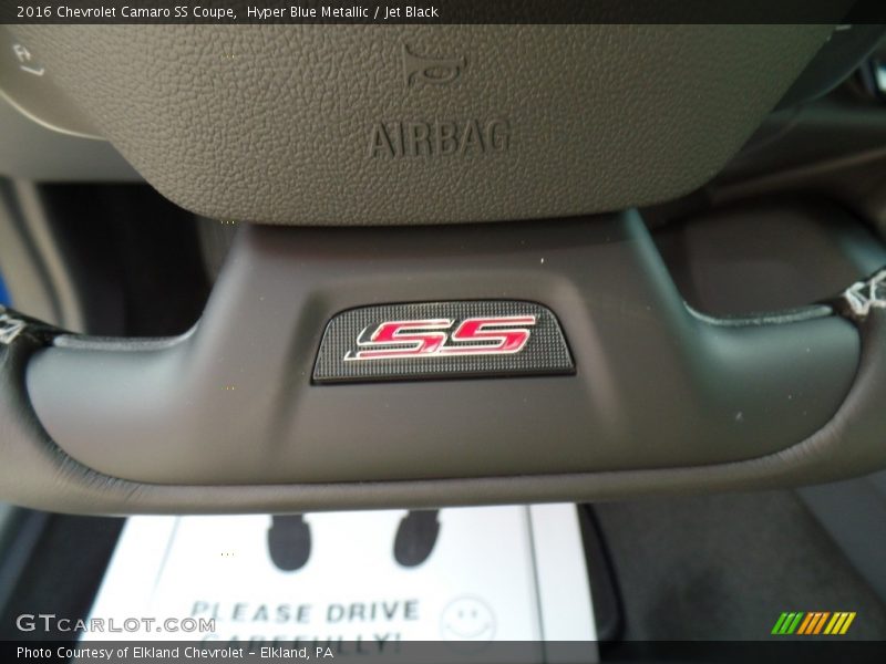 Hyper Blue Metallic / Jet Black 2016 Chevrolet Camaro SS Coupe